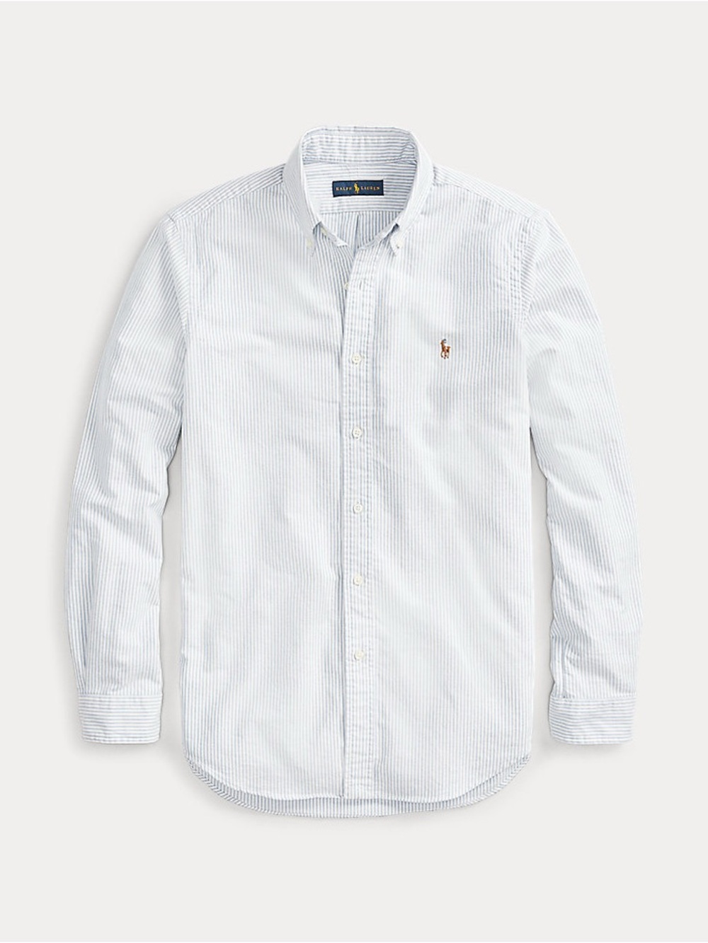 Polo Ralph Lauren Men Medium Striped Oxford Shirt Blue White Classic Fit